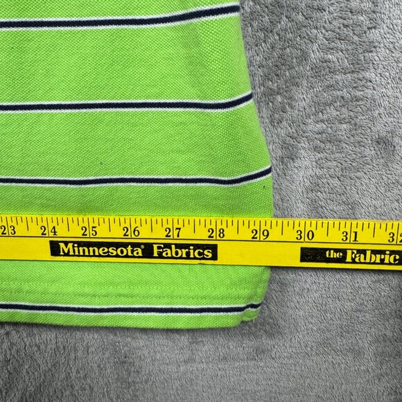 Chaps 4XB Big & Tall Striped Polo Shirt Green Cotton Classic Fit - Picture 6 of 8